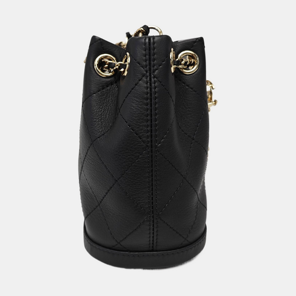 DRAWSTRING Quilted Calfskin Black