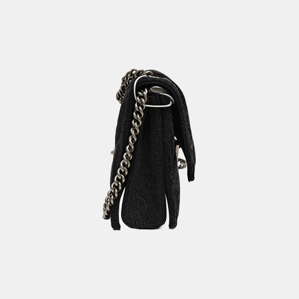 Crush Small Quilted Denim Black