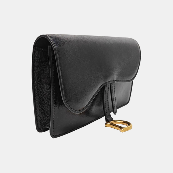 Authenticated pre-owned  Saddle Lambskin Black - Belt Bag at Looply
