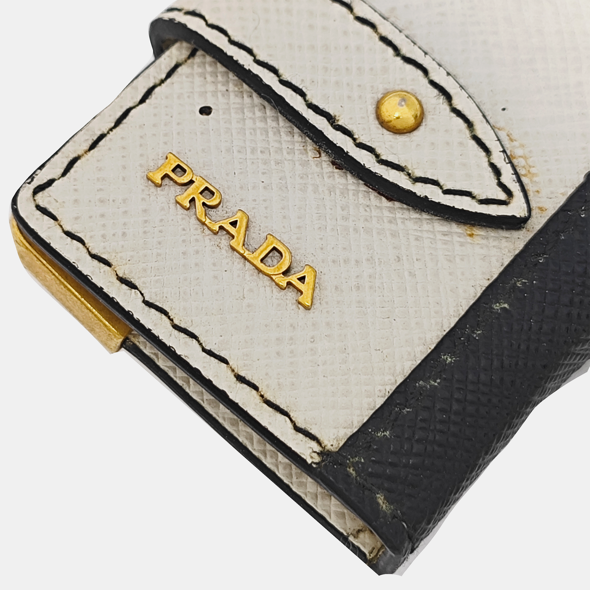 Leather Bag Charm White