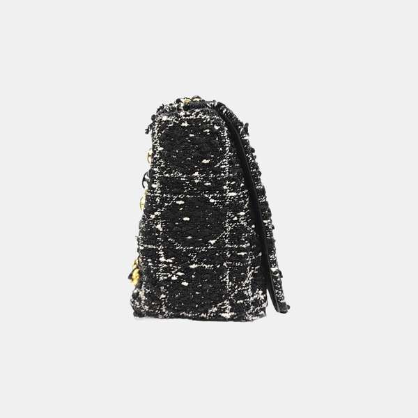 Dior Caro Medium Cannage Wool Black