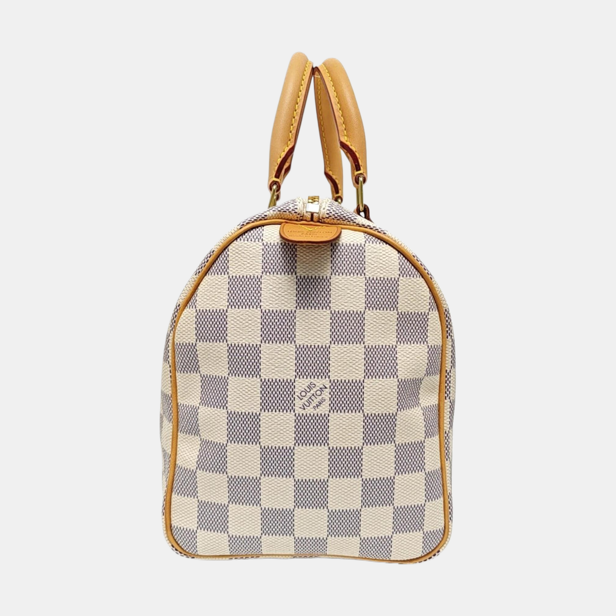 SPEEDY 25 Damier Azur Coated Canvas White