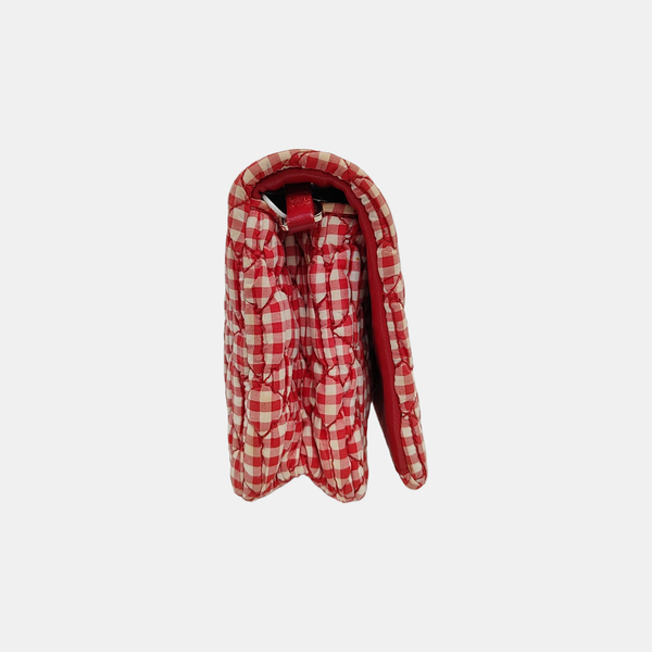 Bolso bandolera de tela acolchada rojo