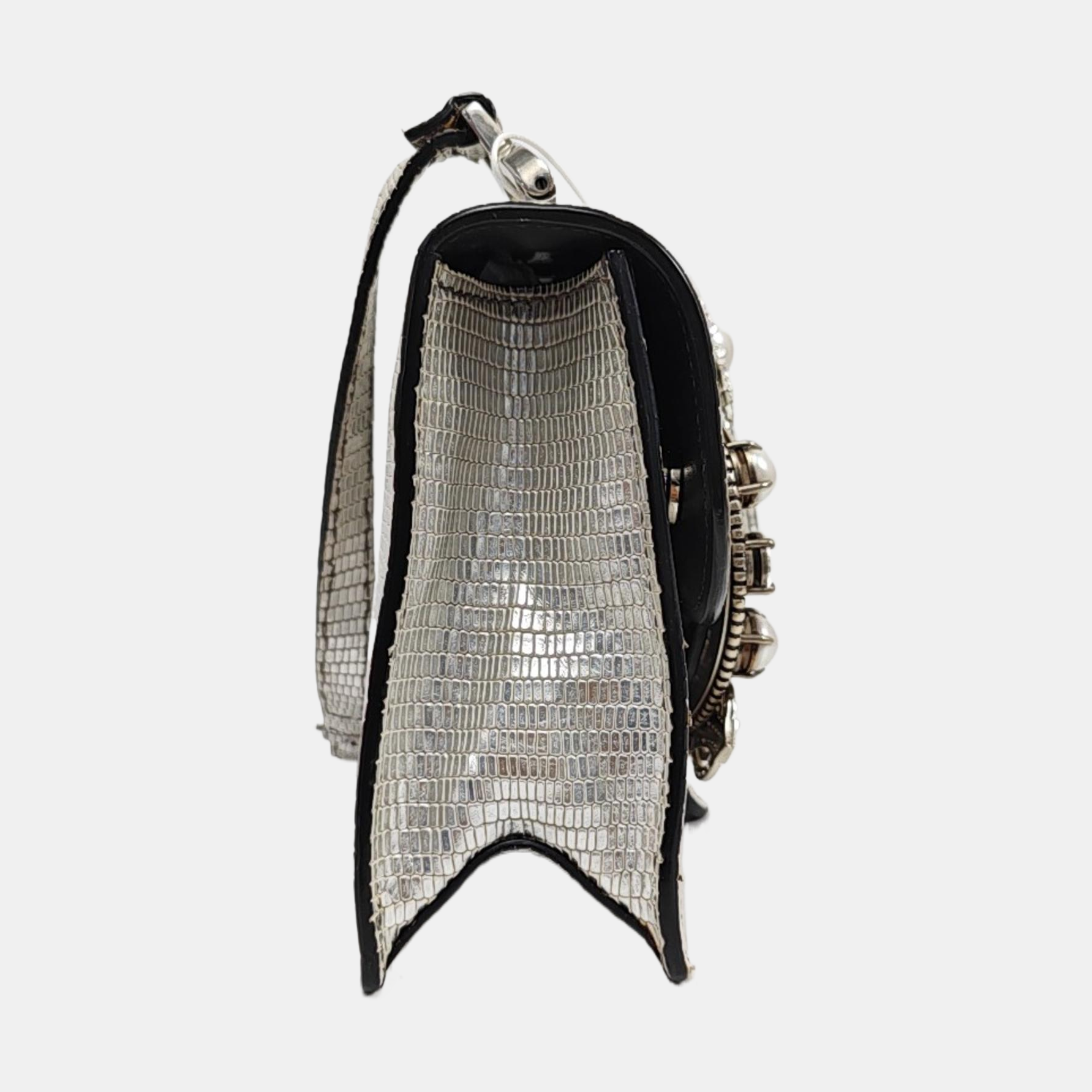 Miu Lady Calfskin Silver