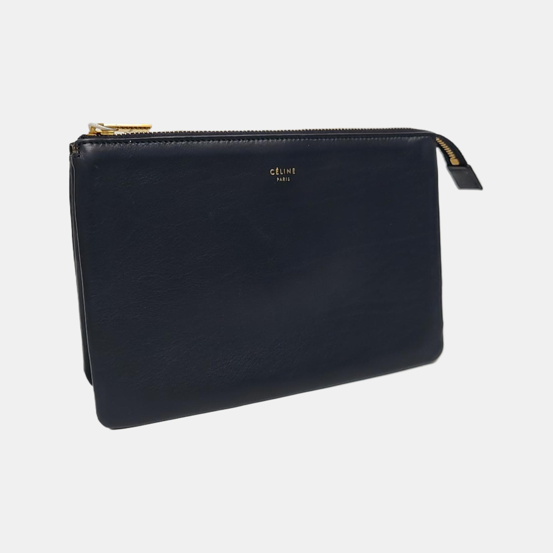 Authenticated pre-owned  TRIO Calfskin Black - Clutch at Looply