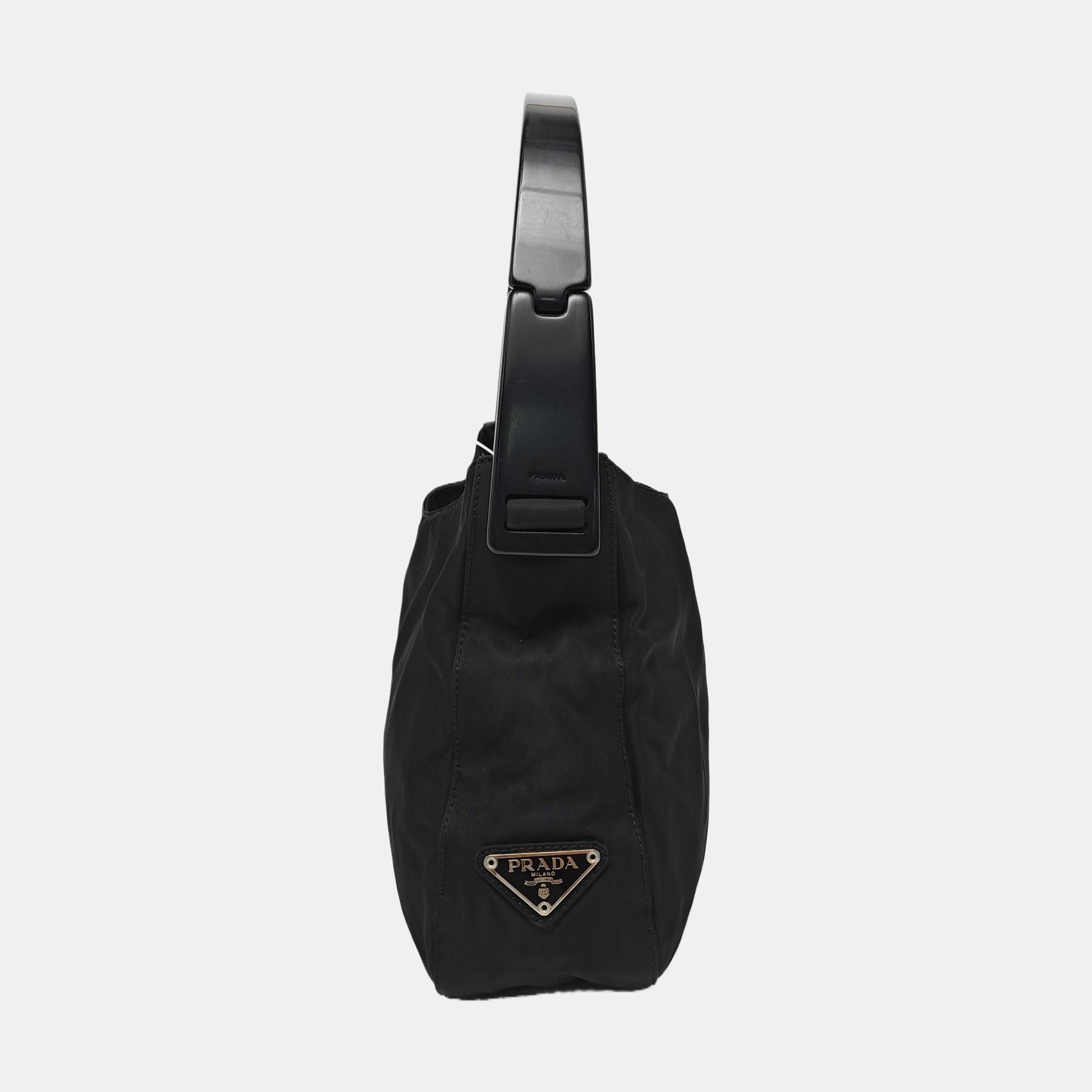 Nylon Shoulder Bag Black