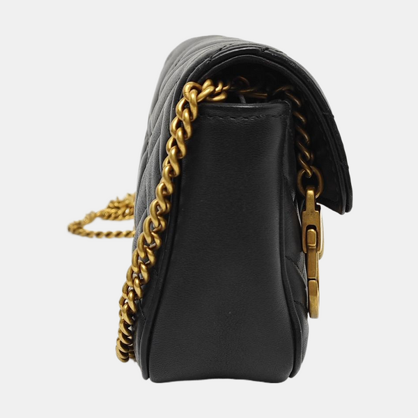 GG Marmont Mini Quilted Calfskin Black