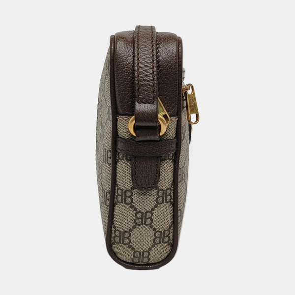 Coated Canvas Crossbody Bag Beige