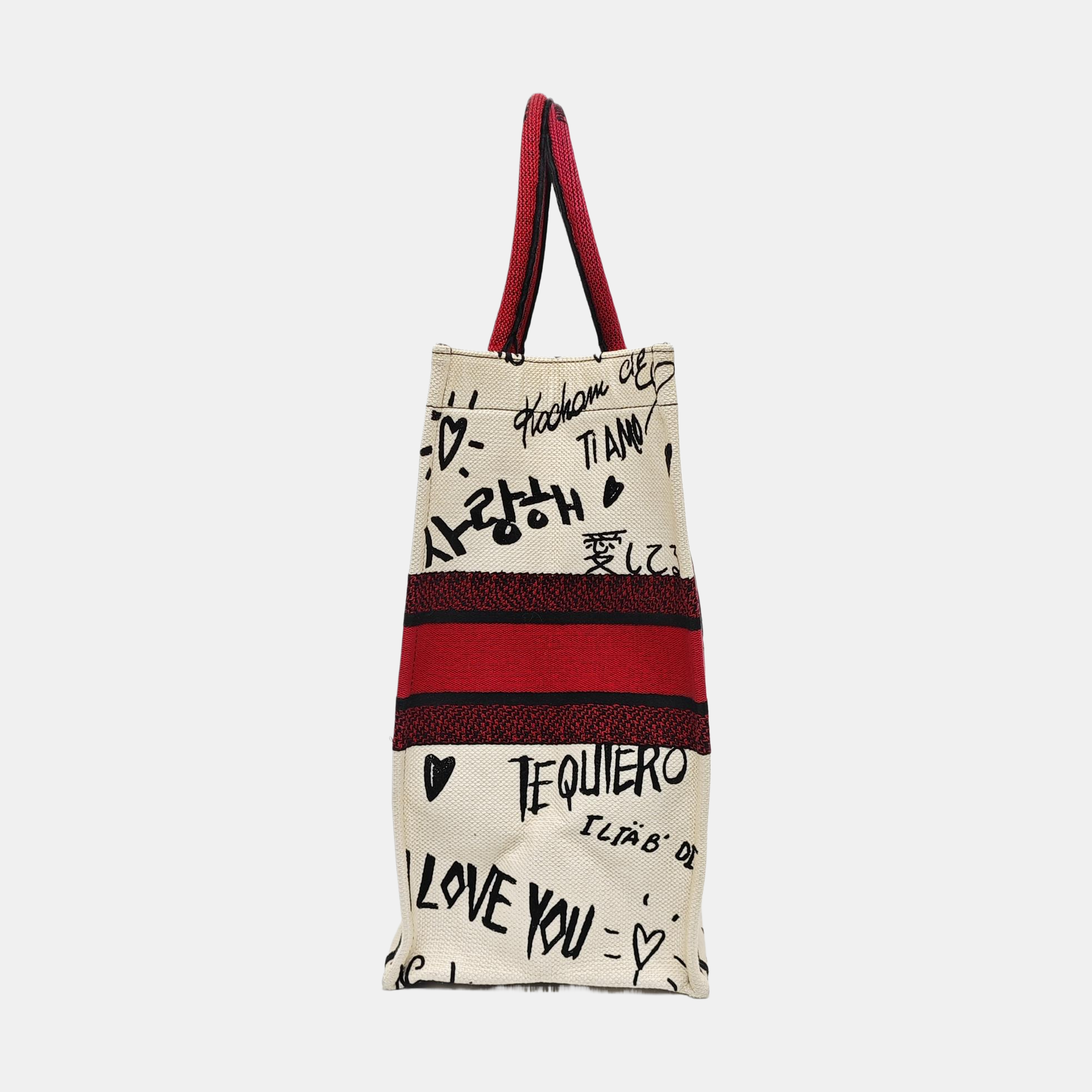 Authenticated pre-owned  Book Tote Large Canvas White - Tote Bag at Looply