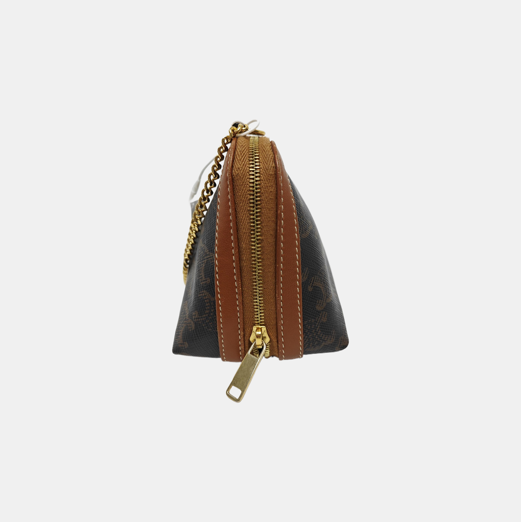 Authenticated pre-owned  TRIOMPHE CANVAS Mini Coated Canvas Brown - Shoulder Bag at Looply