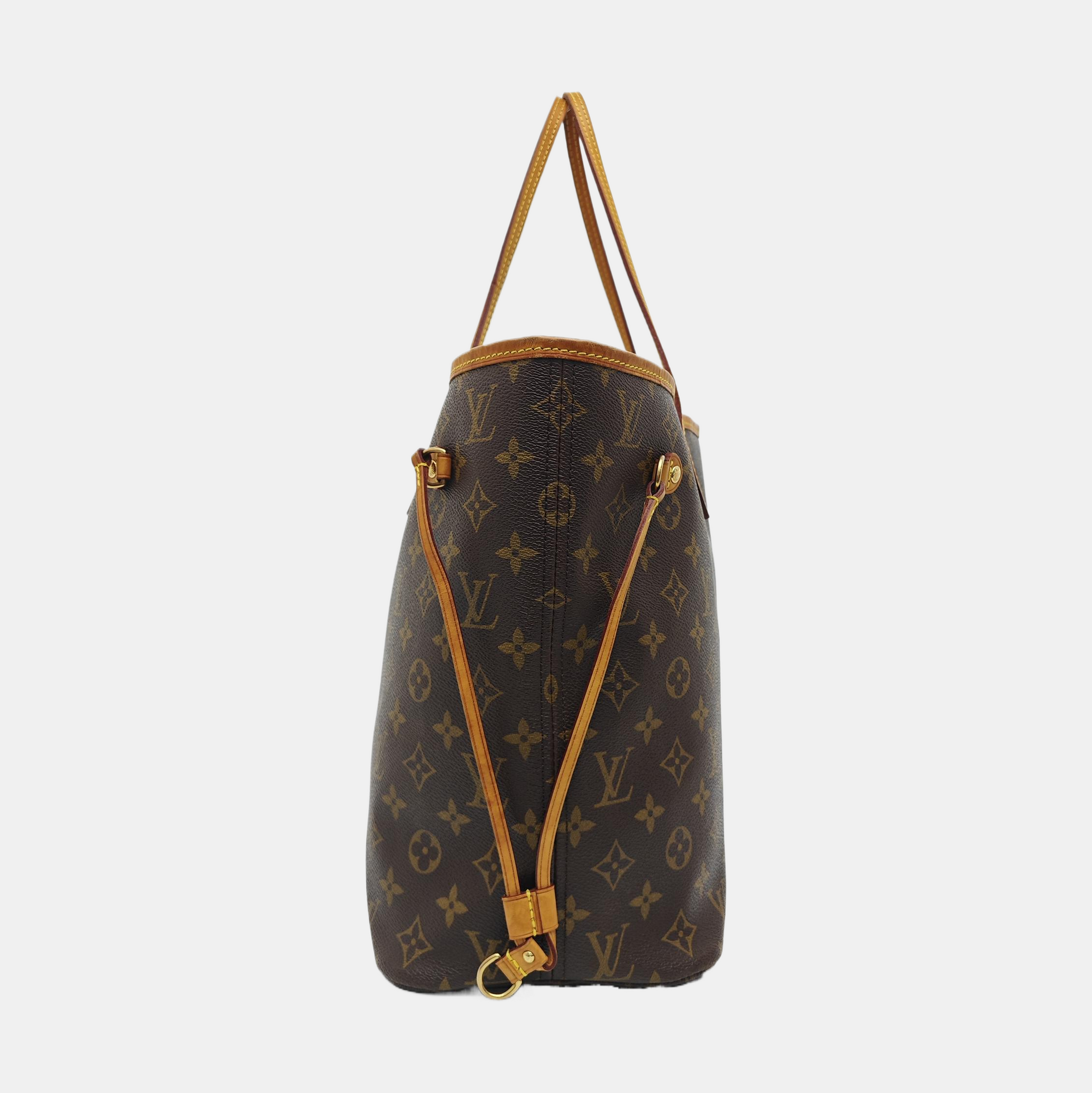 NEVERFULL MM Monogram Coated Canvas Brown