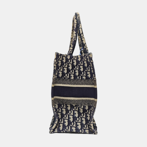 Book Tote Medium Oblique Canvas Blue