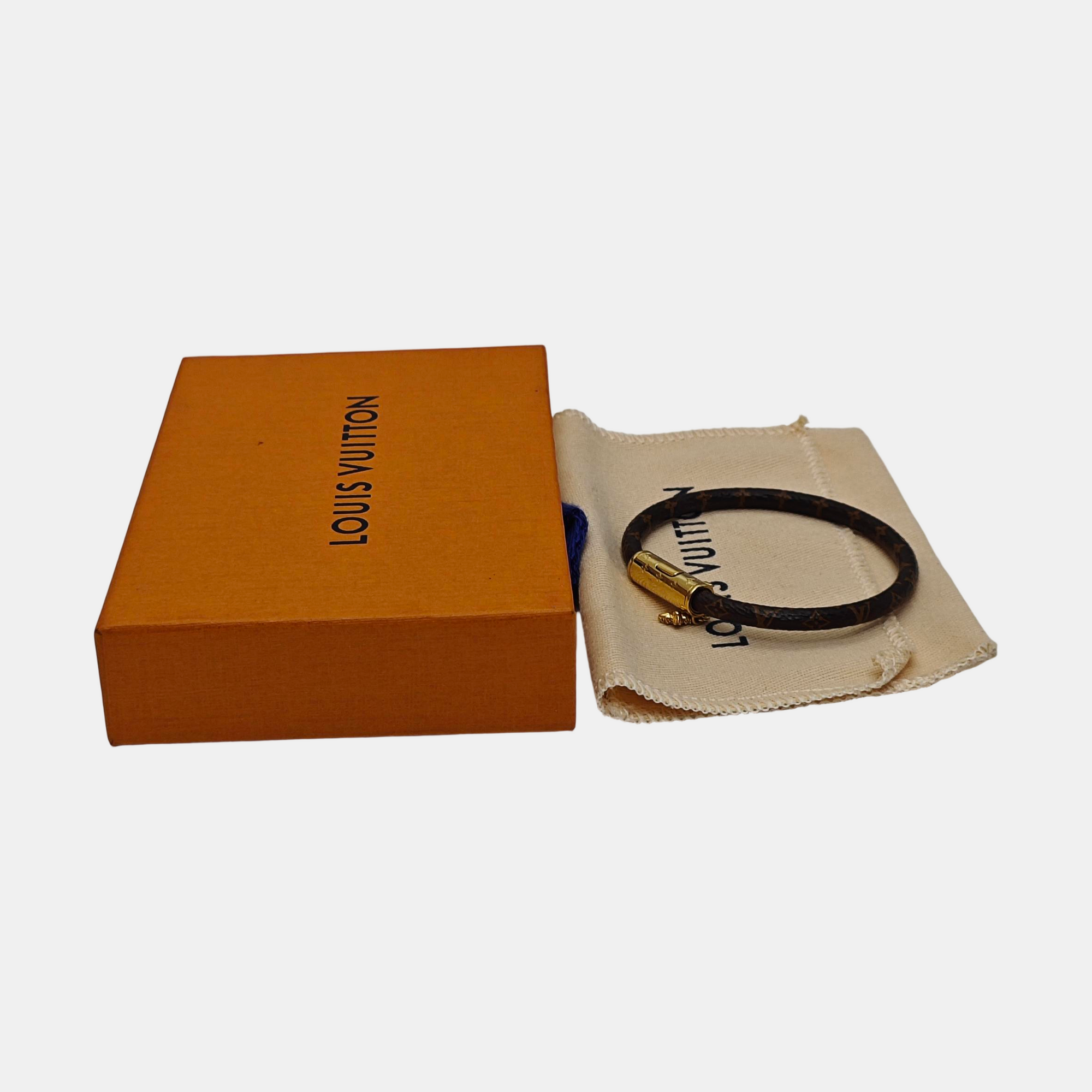 LV Push Coated Canvas Brown Bangle
