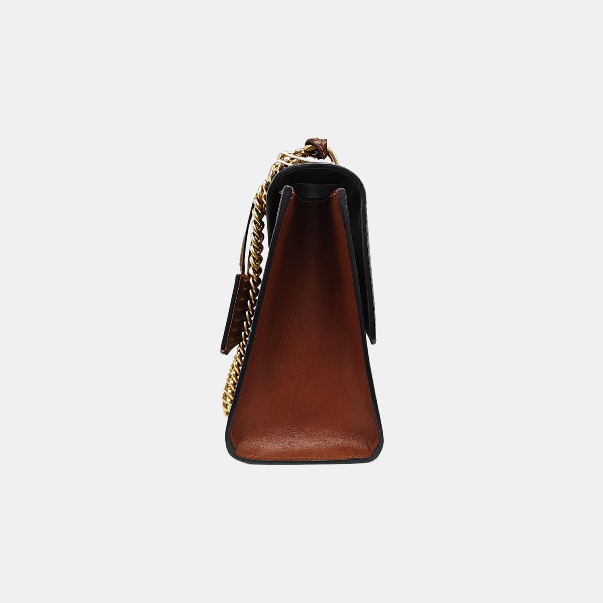 Padlock Medium Monogram Coated Canvas Beige