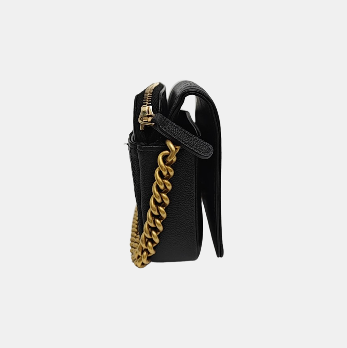 BOY CHANEL Mini Quilted Grained Calfskin Black