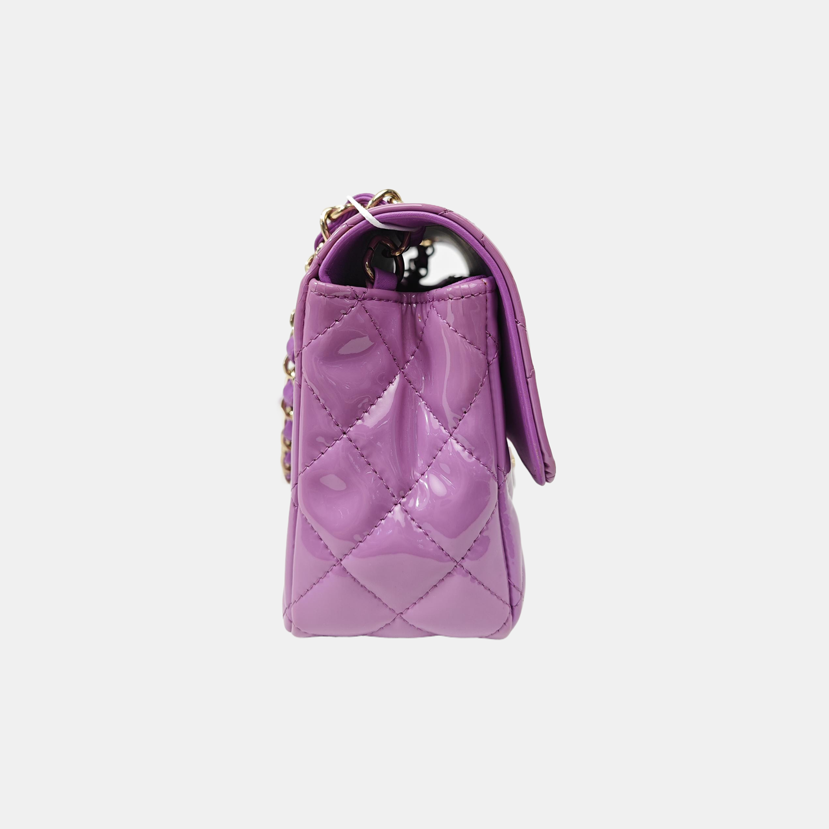 CLASSIC FLAP Mini Quilted Patent Leather Purple