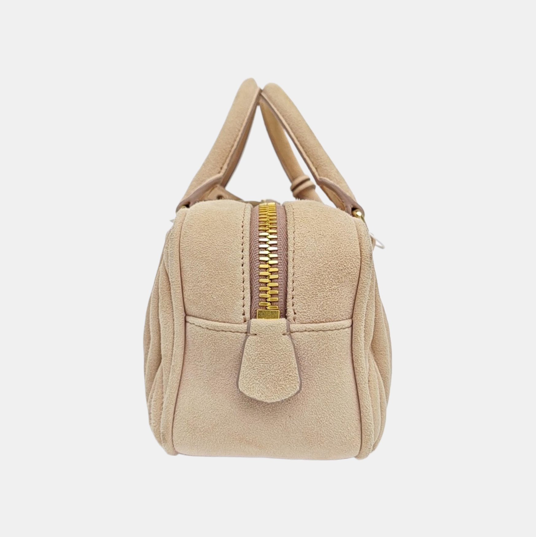 Arcadie Matelassé Small Quilted Suede Pink