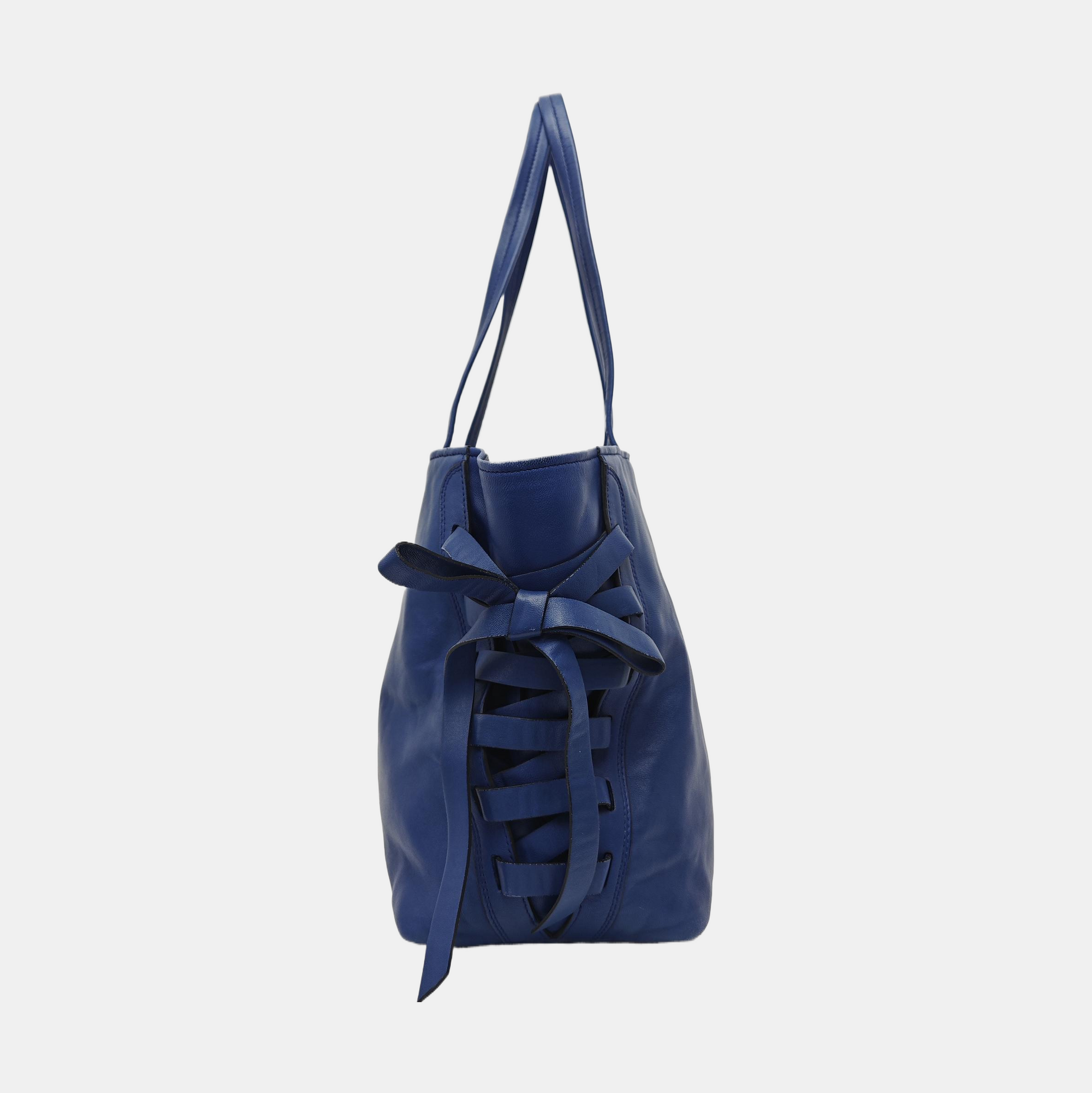 Calfskin Tote Bag Blue