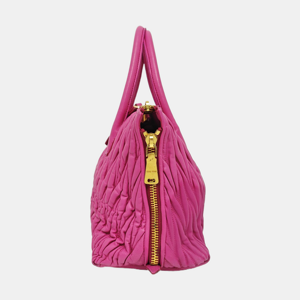 Quilted Lambskin Tote Bag Red