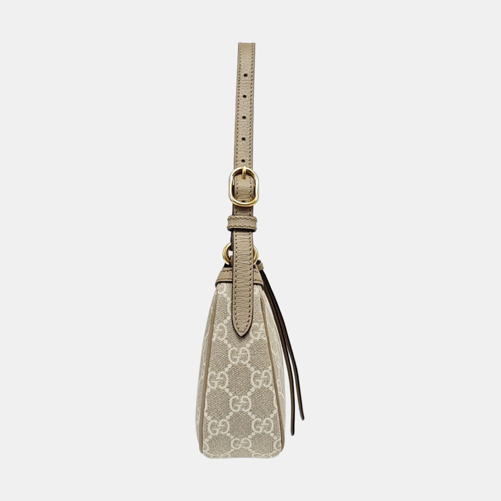 Ophidia Small Monogram Coated Canvas Beige