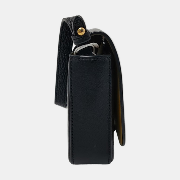 Square Stone Calfskin Black