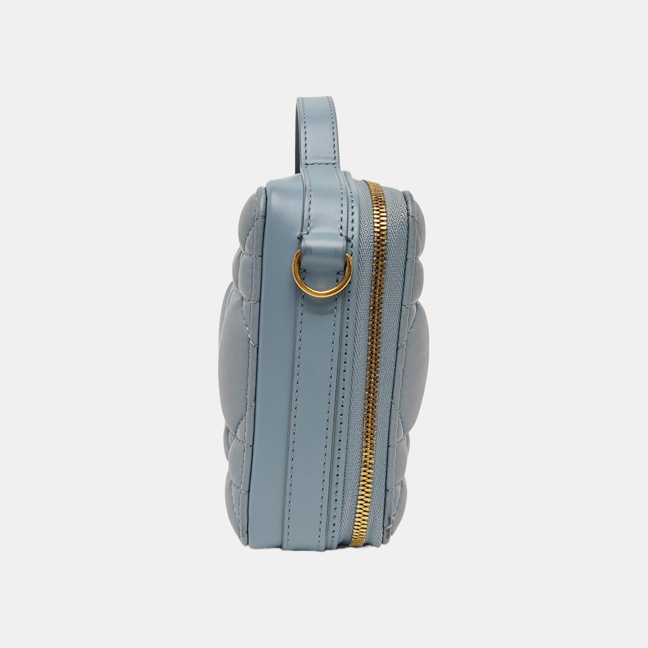 Cannage Calfskin Shoulder Bag Blue