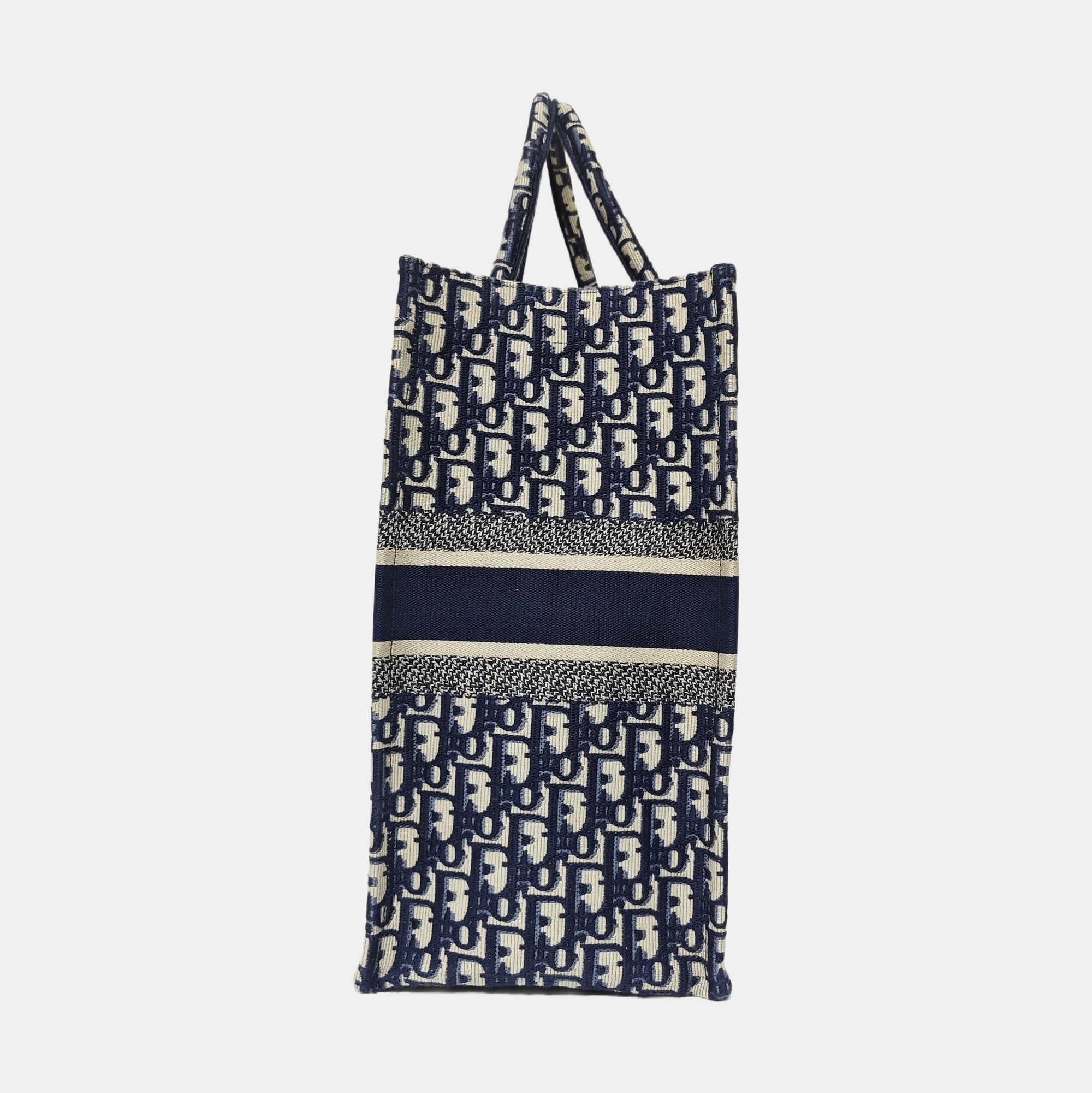 Book Tote Large Oblique Canvas Blue