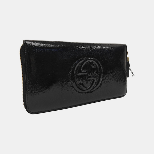 Soho Patent Leather Blue Wallet