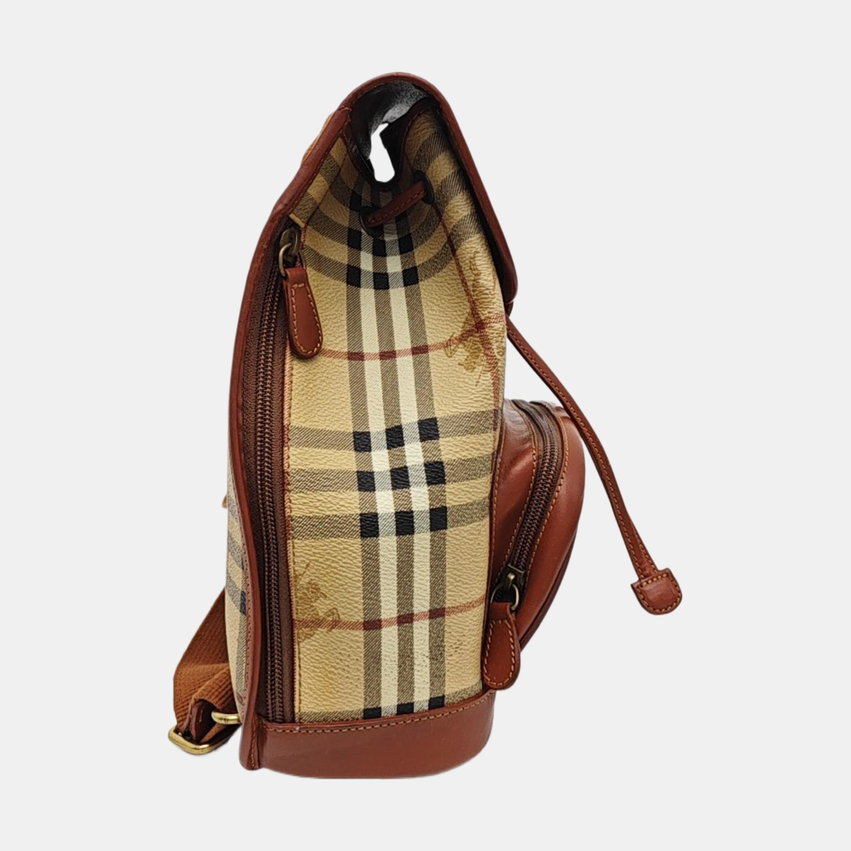 Coated Canvas Backpack Beige