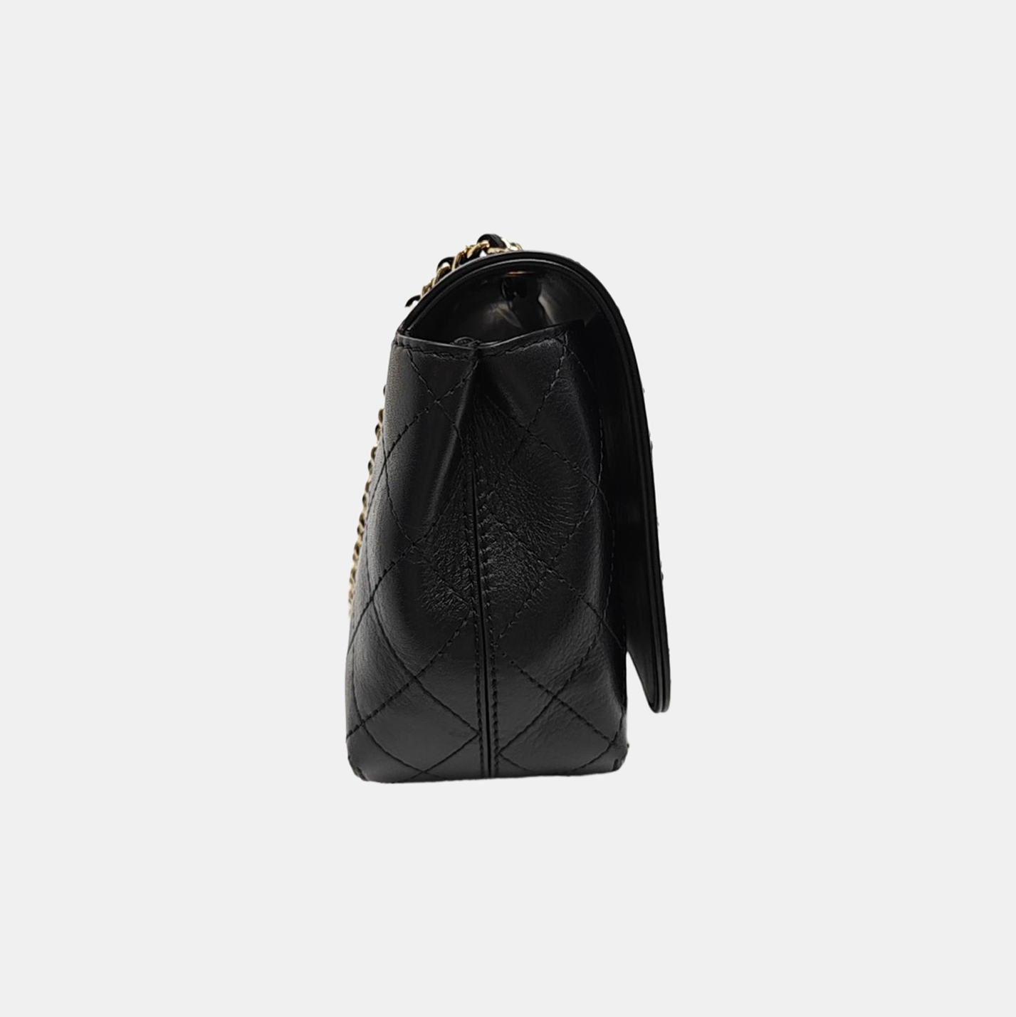 Quilted Calfskin Shoulder Bag Black
