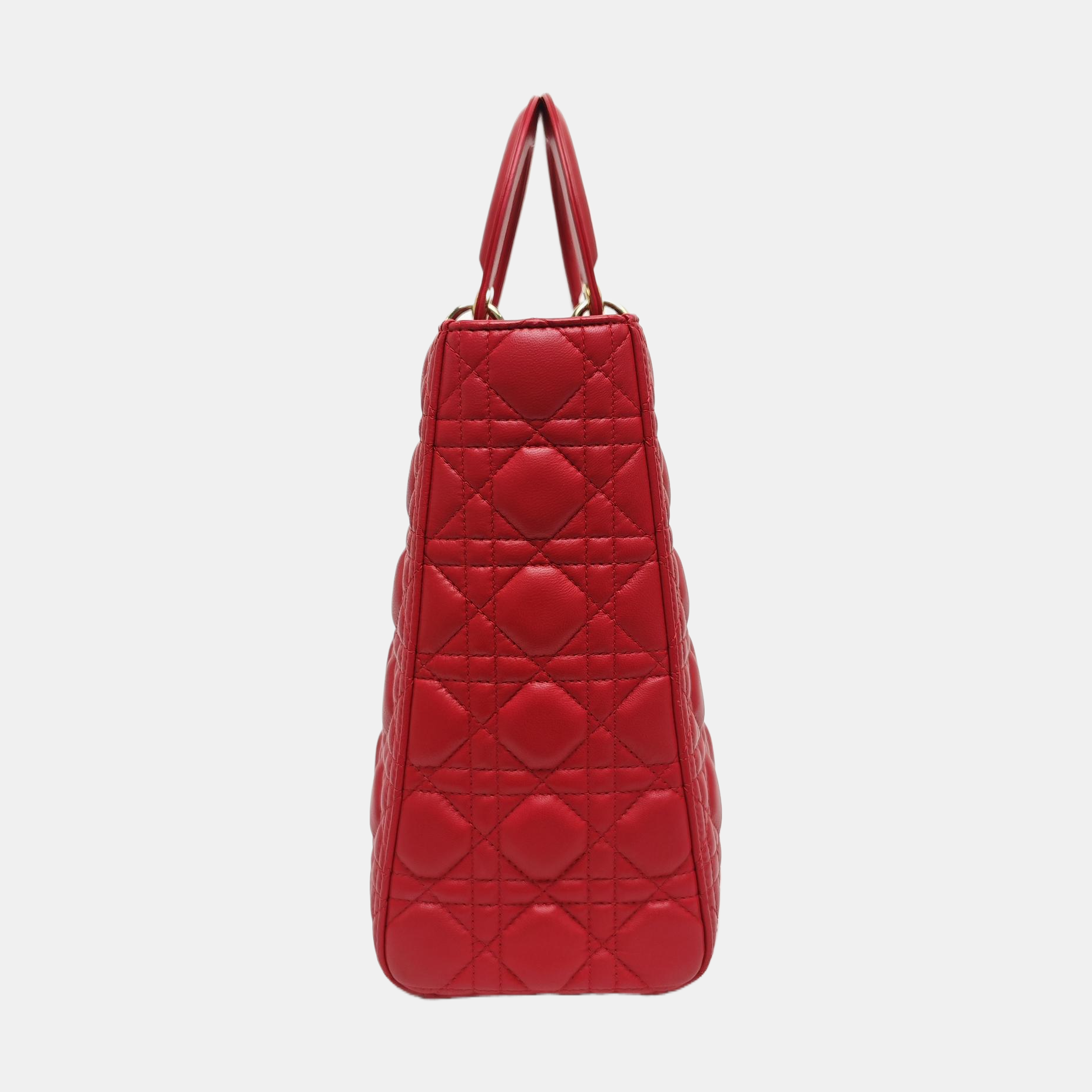 Lady Dior Large Cannage Lambskin Red