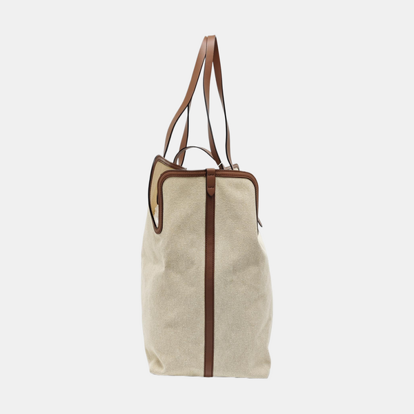 The Belt Large Canvas Beige
