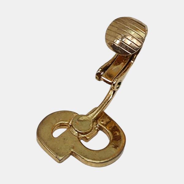 Petit CD Metal Gold Clip On Earrings