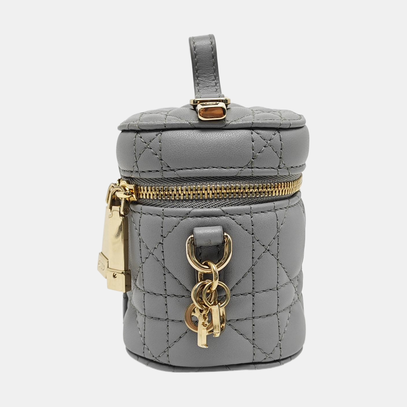 Authenticated pre-owned  Lady Dior Super Mini Quilted Lambskin Grey - Shoulder Bag at Looply
