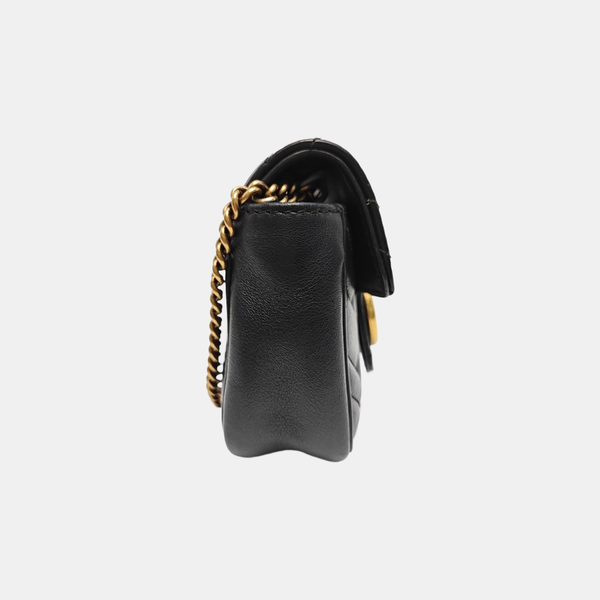 GG Marmont Mini Quilted Calfskin Black