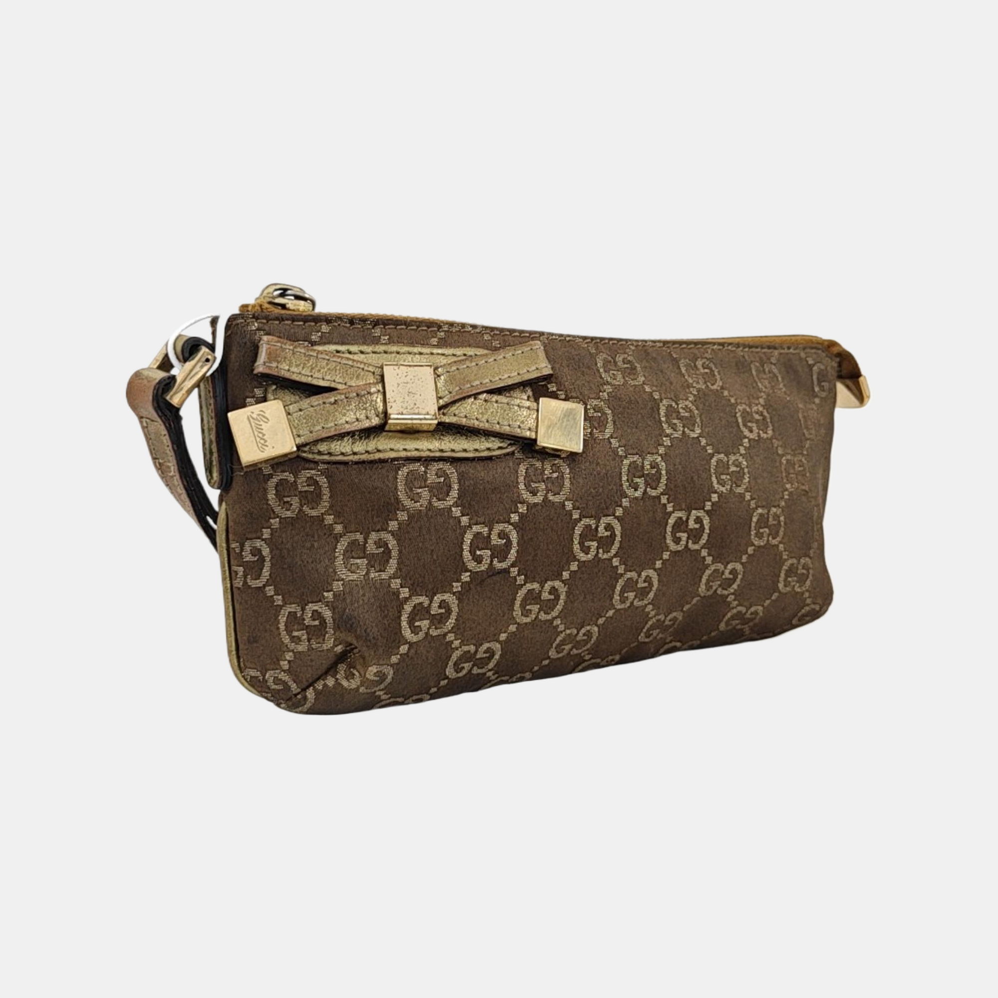Monogram Canvas Clutch Brown