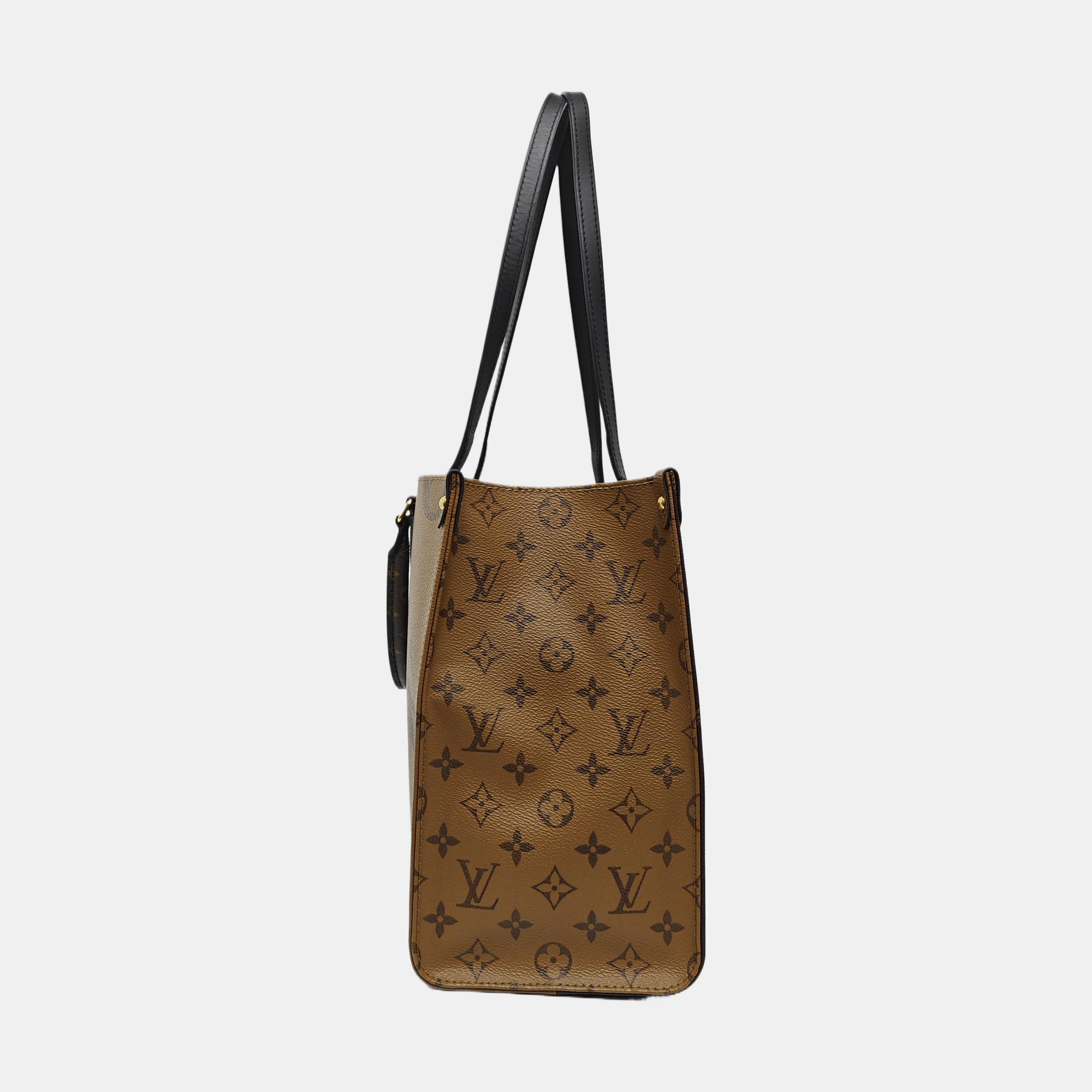 Authenticated pre-owned  ONTHEGO MM Monogram Coated Canvas Brown - Tote Bag at Looply