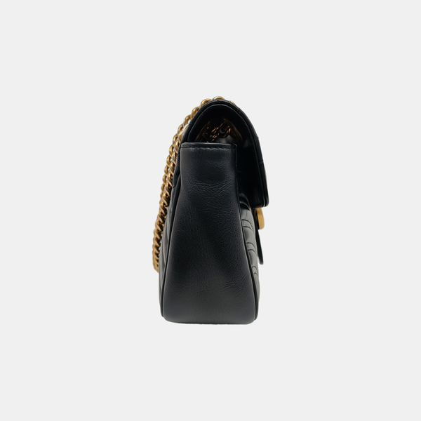 GG Marmont Medium Quilted Calfskin Black