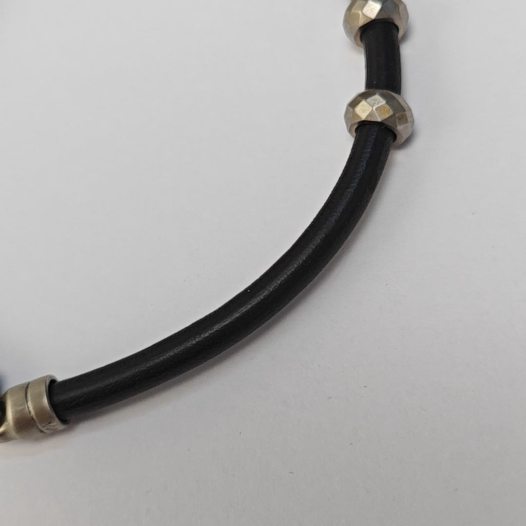 Leather Black Bangle