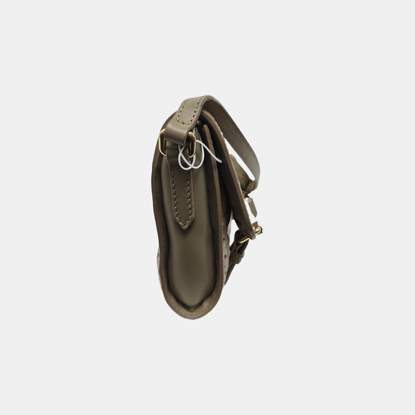 Coated Canvas Shoulder Bag Beige