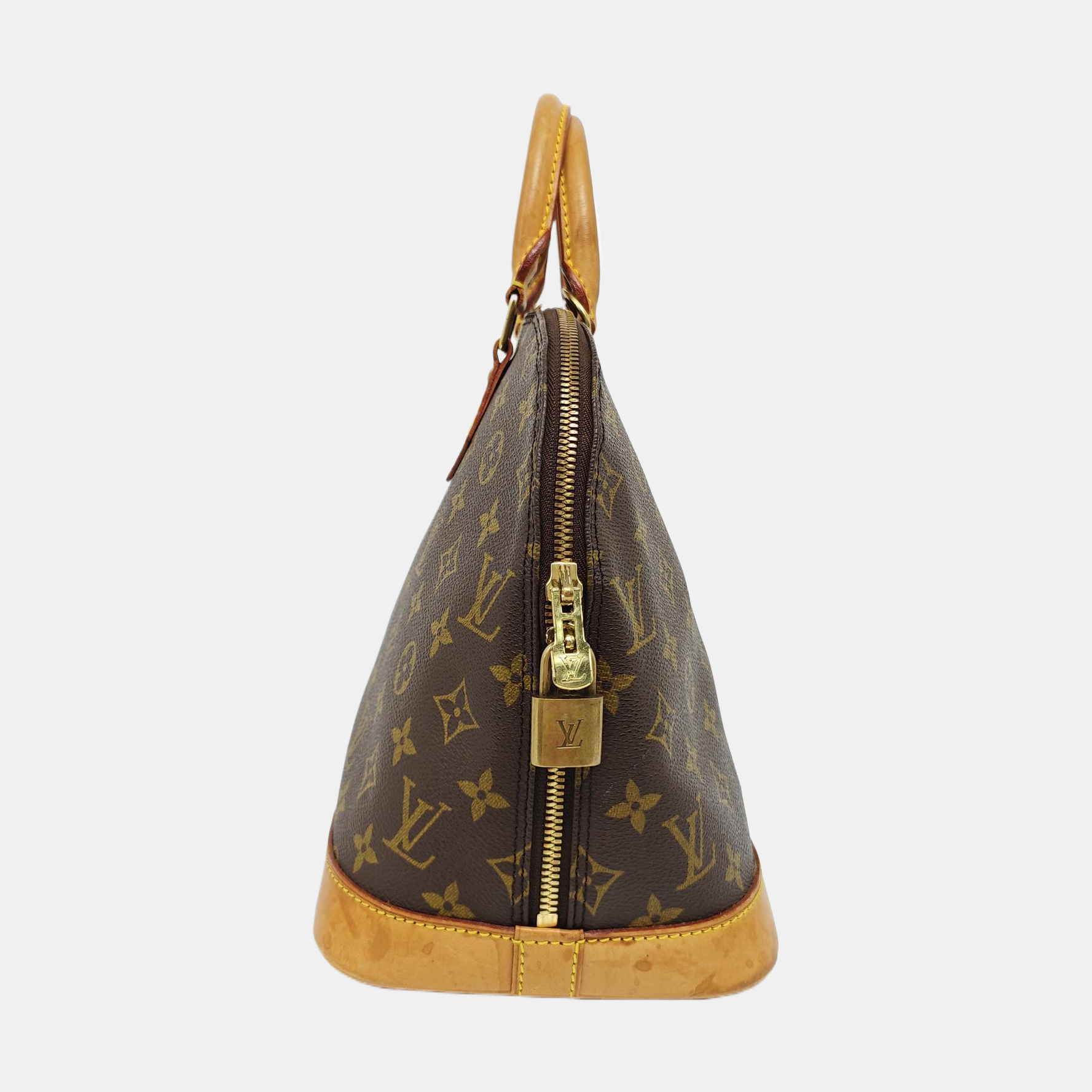 ALMA PM Monogram Coated Canvas Brown
