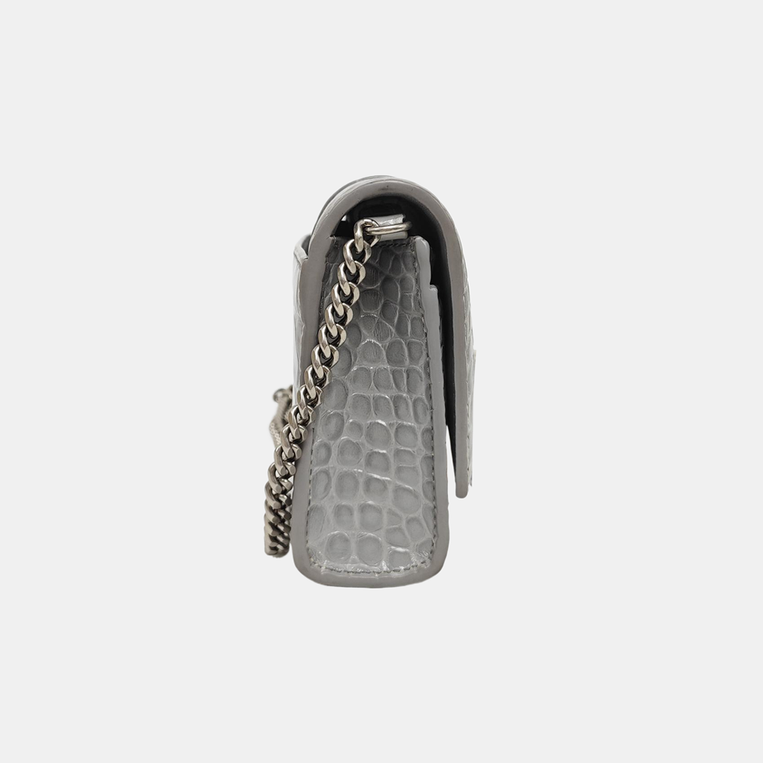 Hourglass Wallet On Chain Mini Calfskin Gray