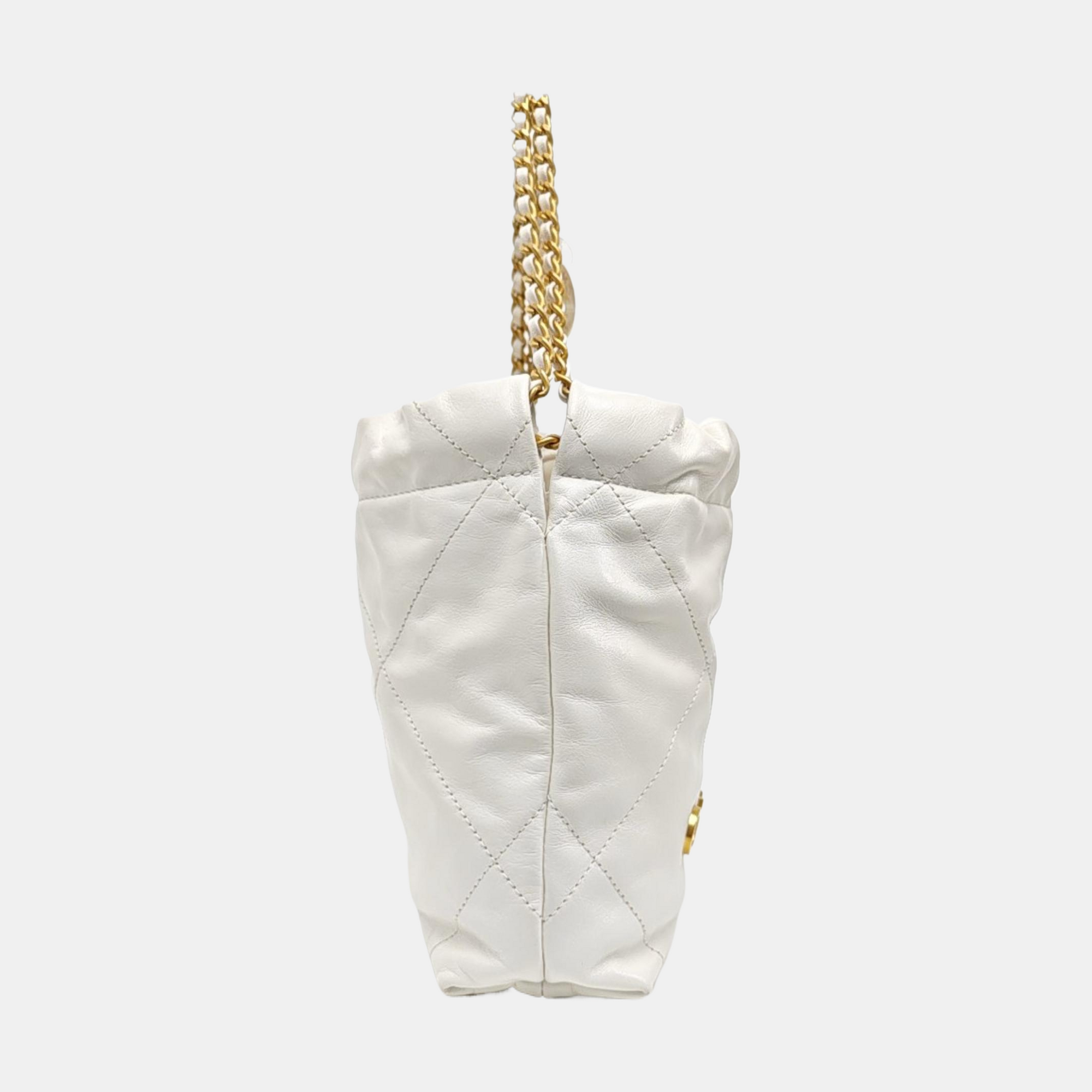CHANEL 22 Mini Quilted Calfskin White