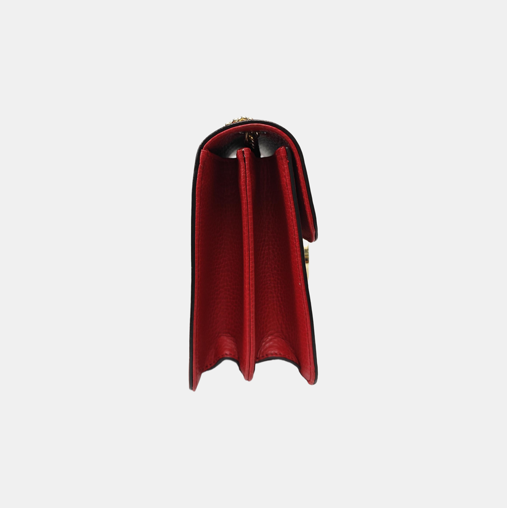 Interlocking G Small Calfskin Red