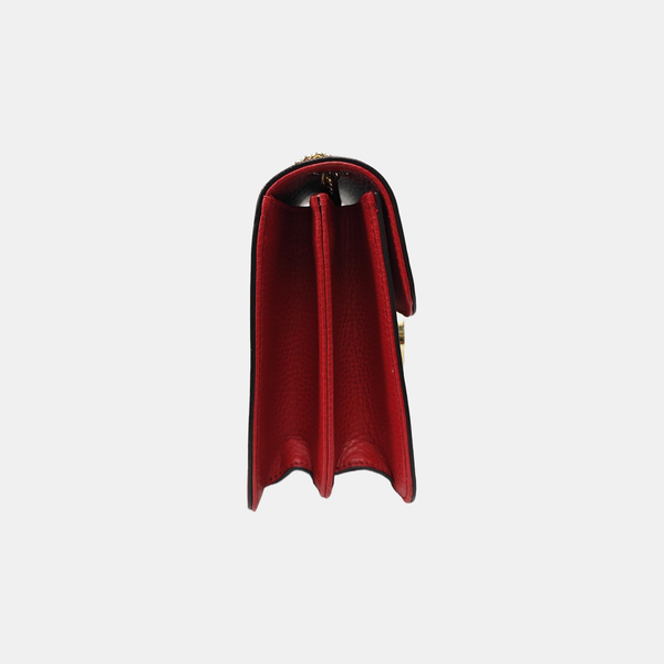 Interlocking G Small Calfskin Red