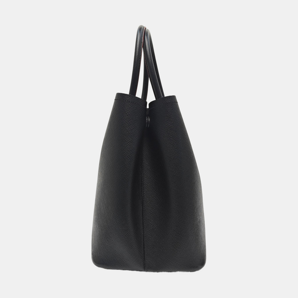 Double Medium Saffiano Calfskin Black