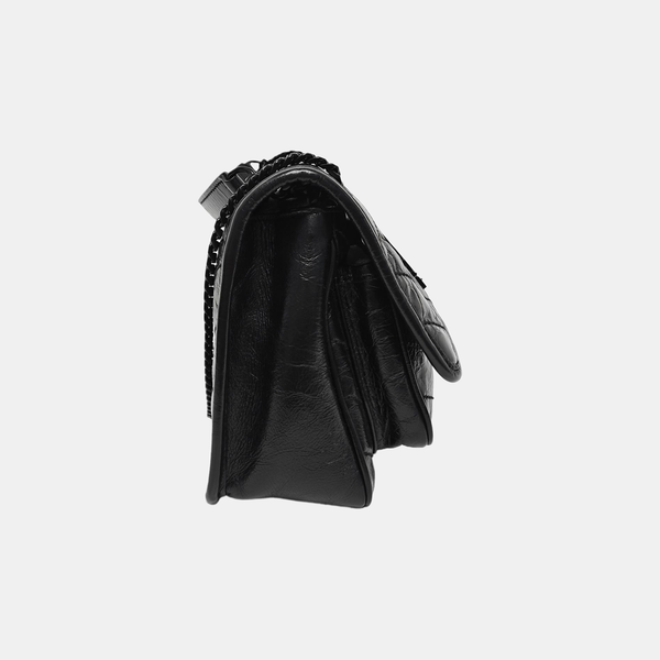 NIKI Small Chevron Calfskin Black