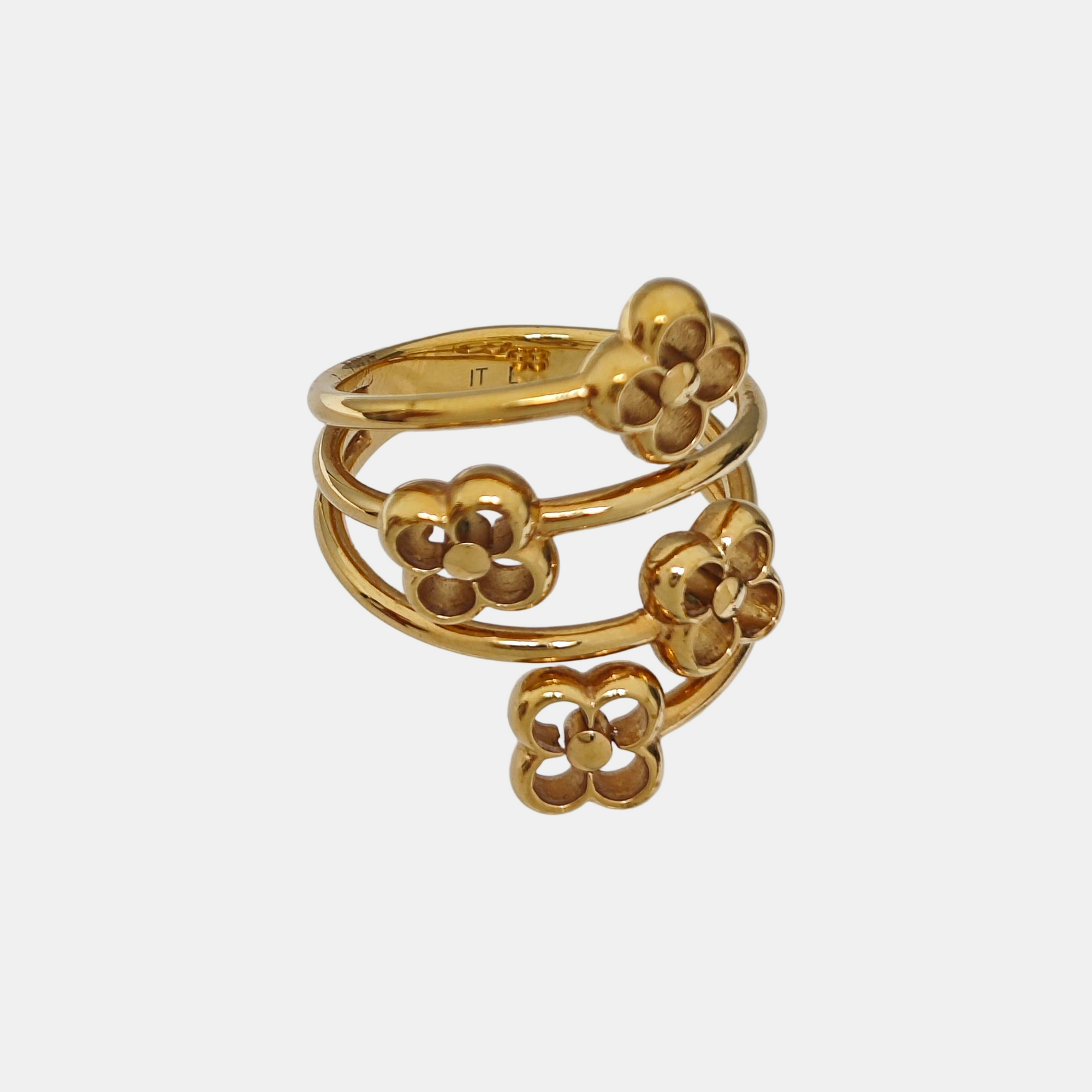 FLOWER FULL Brass Gold Ring EU 56