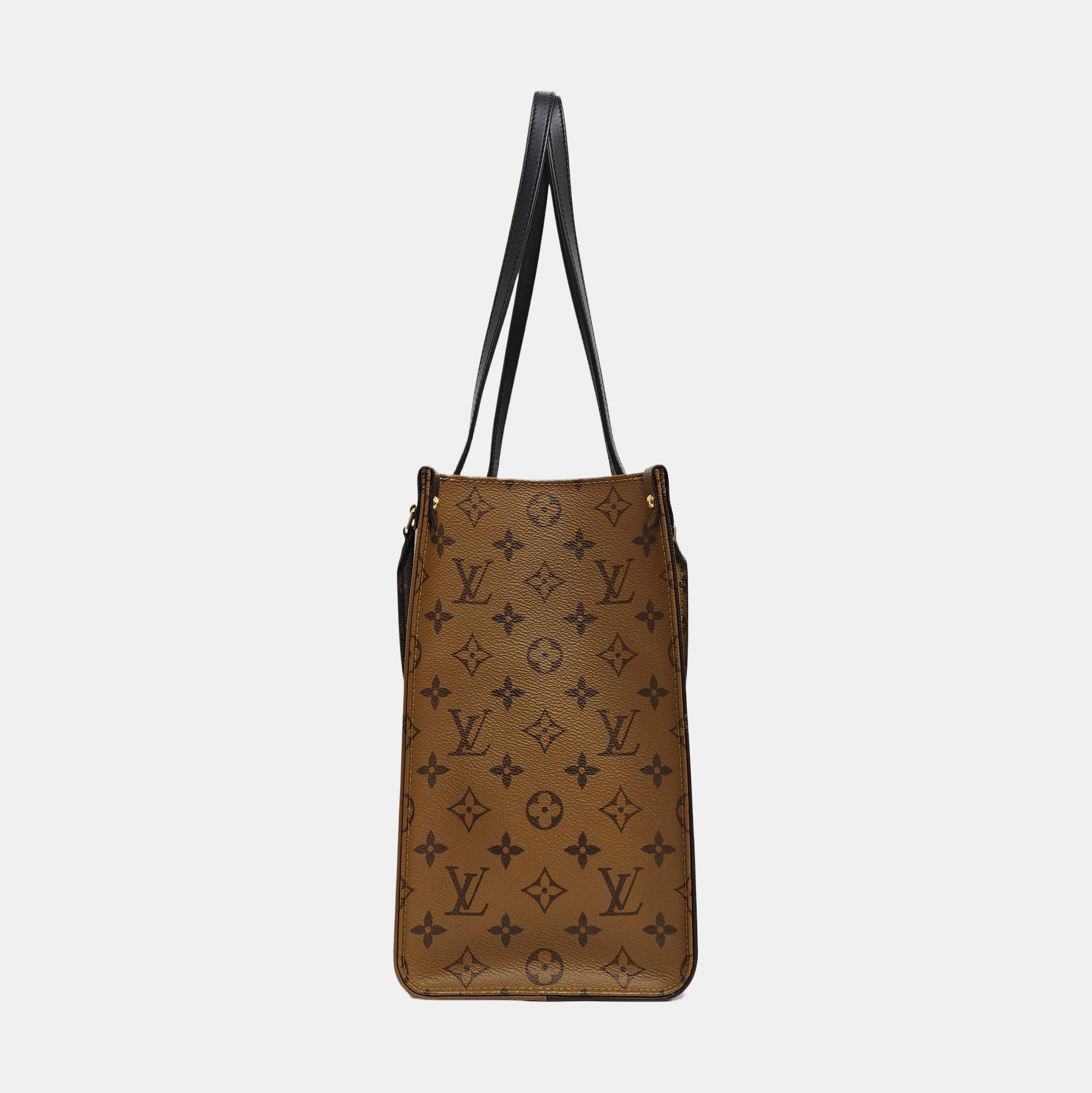 Authenticated pre-owned  ONTHEGO MM Monogram Coated Canvas Brown - Tote Bag at Looply