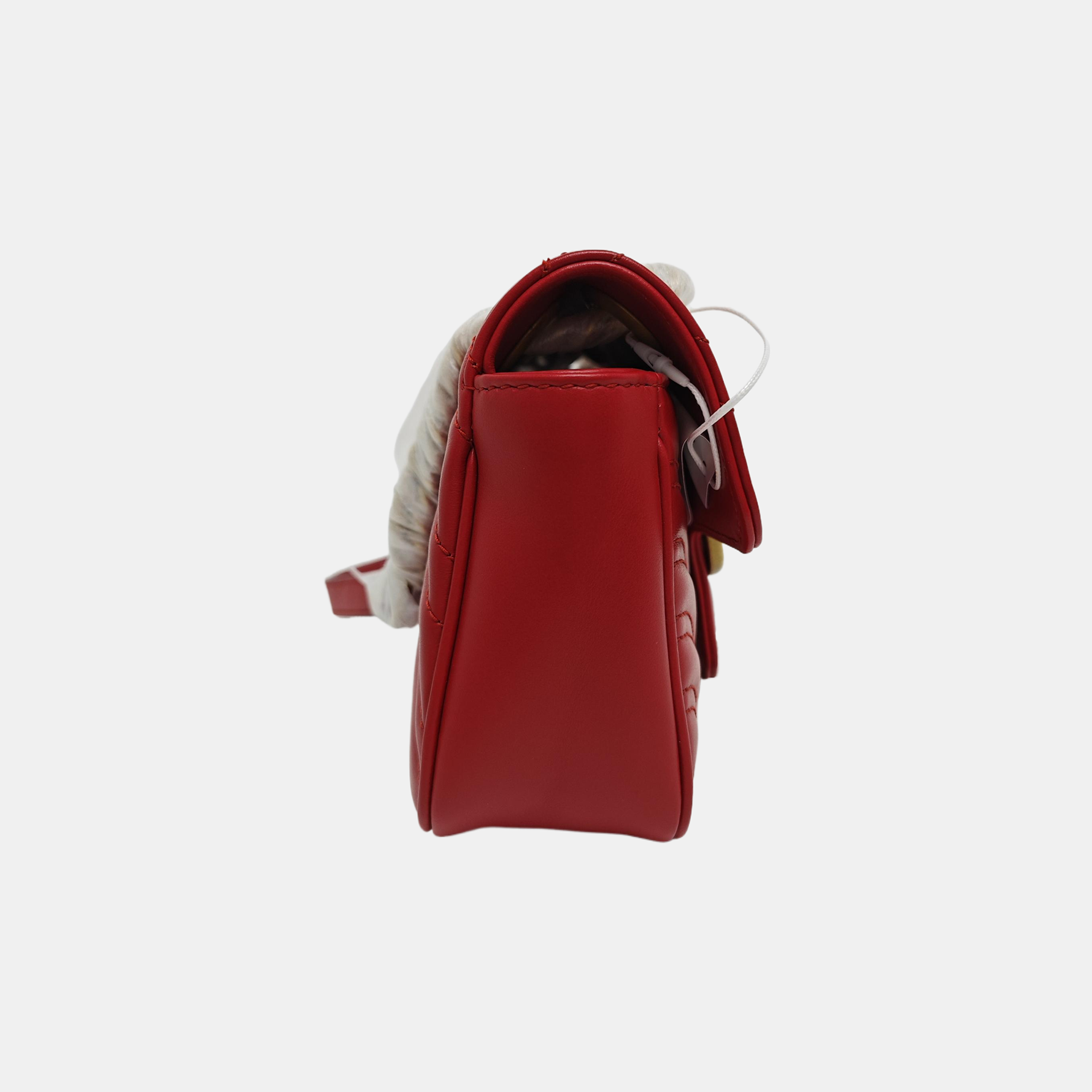 Authenticated pre-owned  GG Marmont Small Quilted Calfskin Red - Shoulder Bag at Looply